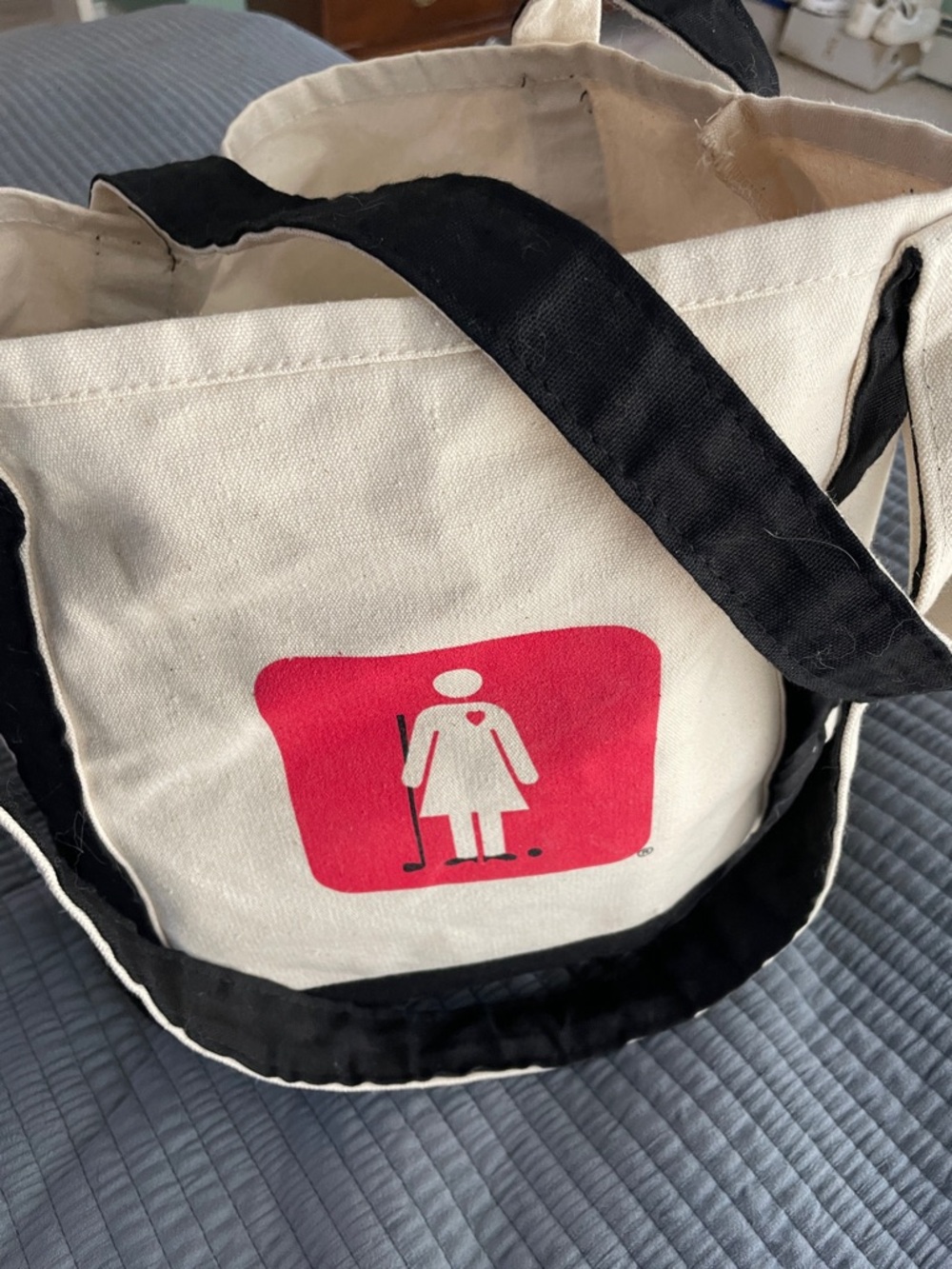 Canvas Tote Bag with Womens golf Logo and Black Trim